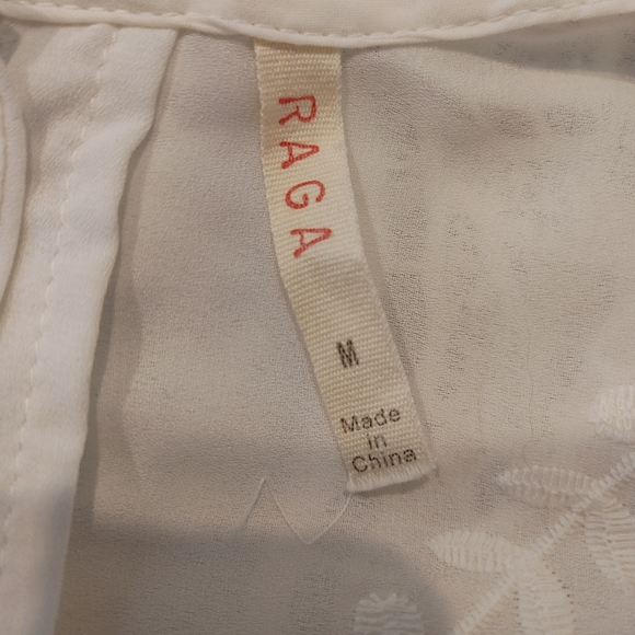 ANTHROPOLOGIE RAGA EMBROIRDERED BOHO TOP, WHITE M - Picture 6 of 8